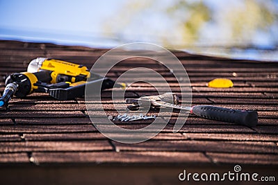 Roof repair Stock Photo