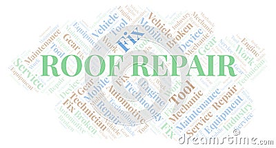 Roof Repair word cloud Stock Photo
