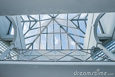 Roof skylight window in sunny day Stock Photo
