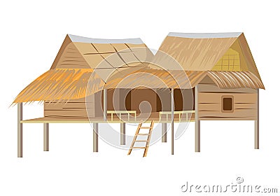 Roof Straw hut Vector Illustration