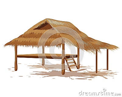 Roof straw hut Vector Illustration