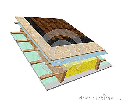 Roof structure in a cut Vector Illustration