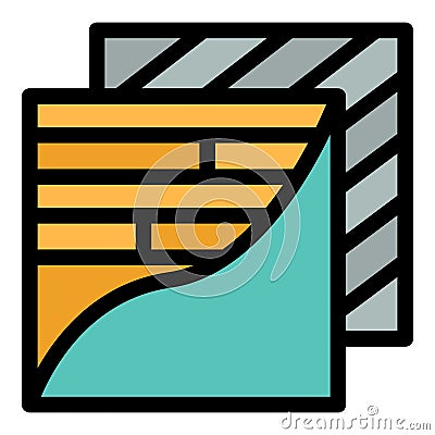 Roof structure in detail icon color outline vector Vector Illustration