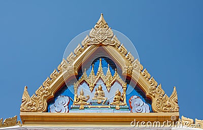 Roof temple, Thailand. Stock Photo