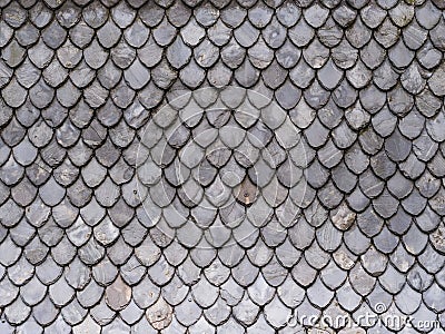 Grey Roof Tiles Background Pattern Stock Photo