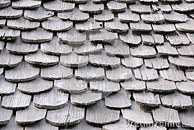 Roof tiles made of wood texture background Stock Photo