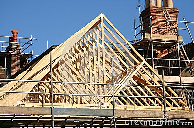 Roof timber frame Stock Photo