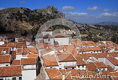 Roof tops of Grazalema, Cadiz, Andalusia, Spain. Stock Photo