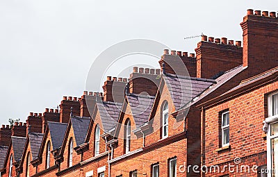 Roof of townhouse Stock Photo