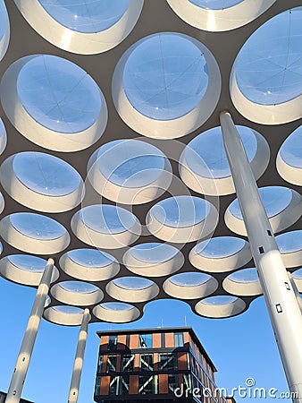 Roof with transparant rings Stationsplein Utrecht Stock Photo