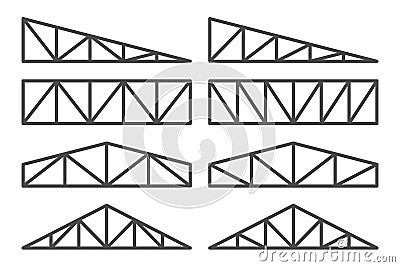 07 roof truss Vector Illustration