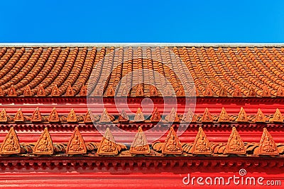 Roof of Wat Benjamaborphit Stock Photo