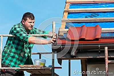 Roofer Stock Photo