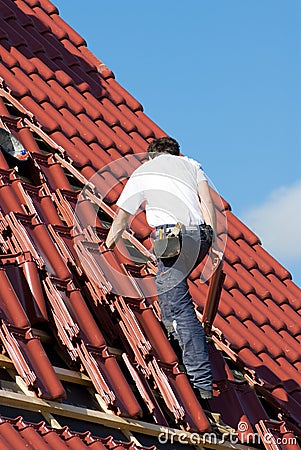 Roofer Stock Photo