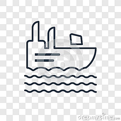 Roofless Speed Boat concept vector linear icon isolated on trans Vector Illustration