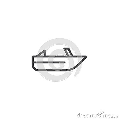 Roofless speed boat outline icon Vector Illustration