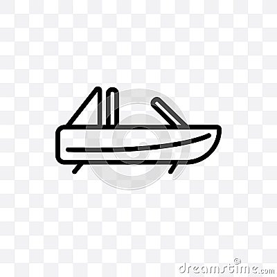 Roofless Speed Boat vector linear icon isolated on transparent background, Roofless Speed Boat transparency concept can be used fo Vector Illustration