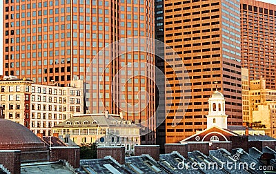 Roofline of Downtown Boston, Massachusetts Editorial Stock Photo