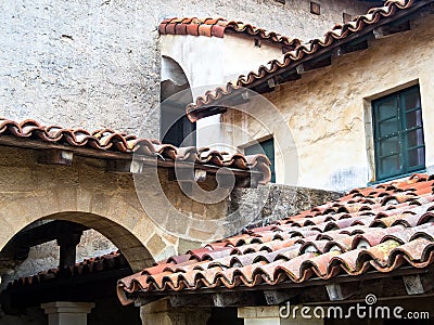 Rooflines, Mission Santa Barbara Stock Photo