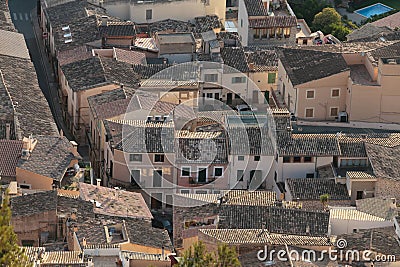 The roofs of Bunyola village Editorial Stock Photo