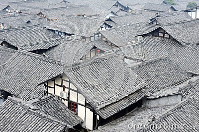 Roofs of Chinese ancient buildings Stock Photo