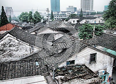 Roofs of chinese traditional vernacular dwellings Stock Photo