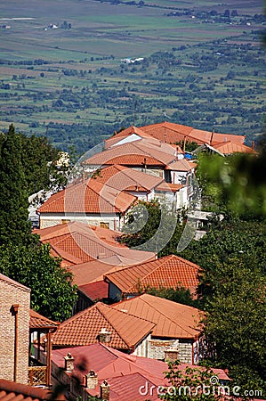 Roofs of Signagi town Stock Photo