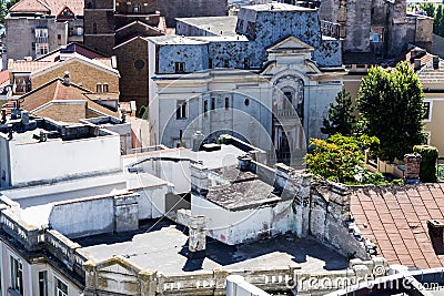 Roofs of some ruined buildings, Constanta. Stock Photo