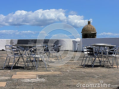 Rooftop cafe Stock Photo