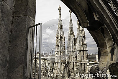 Rooftop Detail Duomo di Milano Editorial Stock Photo