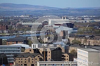 A rooftop view over central Glasgow, Scotland, UK Editorial Stock Photo