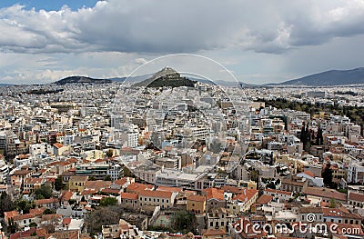 View of rooftops of Athens Greece Stock Photo