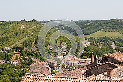 Rooftops of Cordes-sur-Ciel Stock Photo