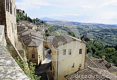 Rooftops in Cortona Stock Photo