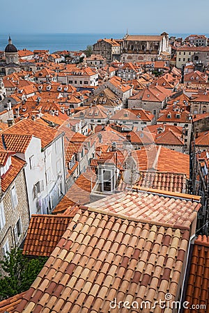 Rooftops of Dubrovnik Old Town Stock Photo