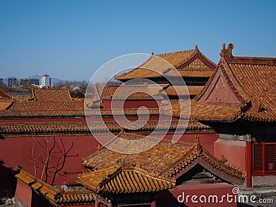 Rooftops at Forbidden City Beijing China Stock Photo