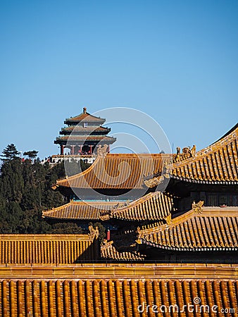 Rooftops at Forbidden City Beijing China Stock Photo