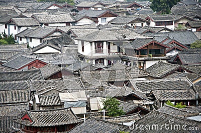 Lijiang Rooftops Stock Photo