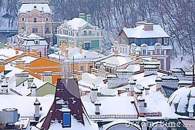 Rooftops in winter Stock Photo