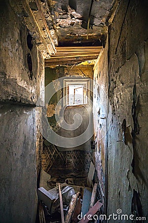 Room in abandoned house Stock Photo