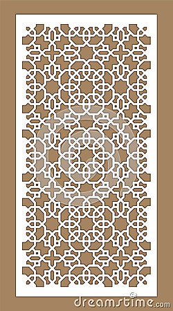 Room devider patterns. Set of decorative vector panels for laser cutting. Template for interior partition in arabesque Vector Illustration