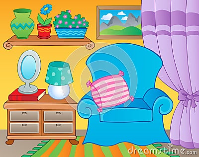 Room with furniture theme image 2 Vector Illustration