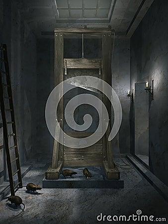 Room with guillotine Stock Photo