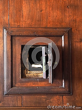 Room with a historic safe Inside the historic doges palace in Venice-impressing architecture in the museum with ornaments of gold Editorial Stock Photo