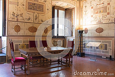Room of Lorenzo the Magnificent at medieval Palazzo Vecchio, Florence, Italy Editorial Stock Photo
