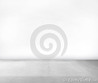 Room Made of White Wall and Concrete Floor Stock Photo