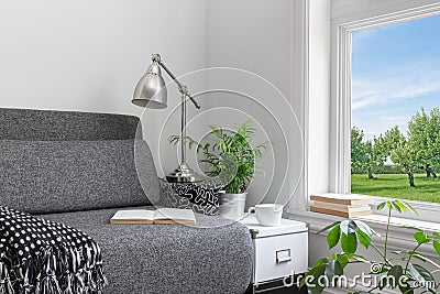 Room with modern decor and beautiful view Stock Photo