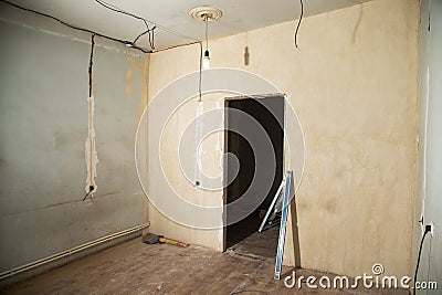 Room before renovation. Apartment renovation Stock Photo
