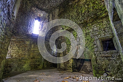 Room Ruins in Castle Walls Stock Photo