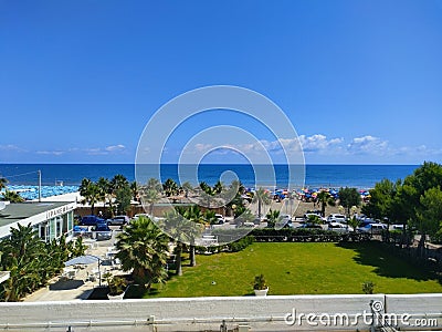 A room with a seaside view. Barletta, Puglia, Italy. Stock Photo